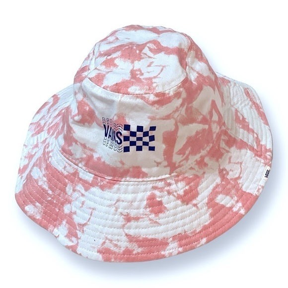 VANS Tie Dyed Bushwick Bucket Hat Pink/White Size Small/Medium Never Worn - Picture 1 of 13